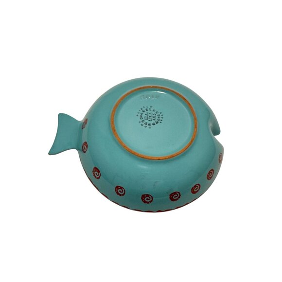 Italica ARS Hand Painted Fish Shaped 9” Bowl Made In Italy - Picture 5 of 8